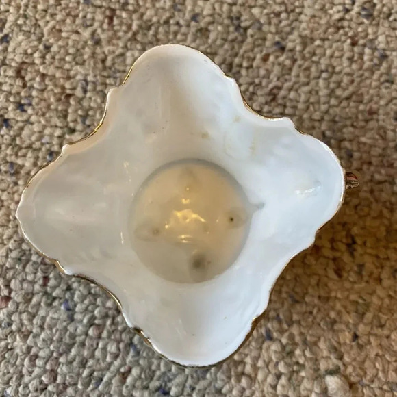 Antique 1498 Mini Tea Cup No Saucer White Porcelain Gold Plated Cottagecore - Picture 8 of 9